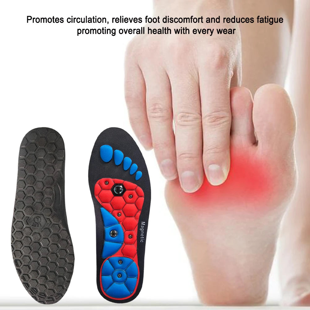 Magnetic Acupressure Shoe Insoles Arch Support and Work Boots Insoles Sweat-Absorbent Acupressure Massage Insoles for Women Men
