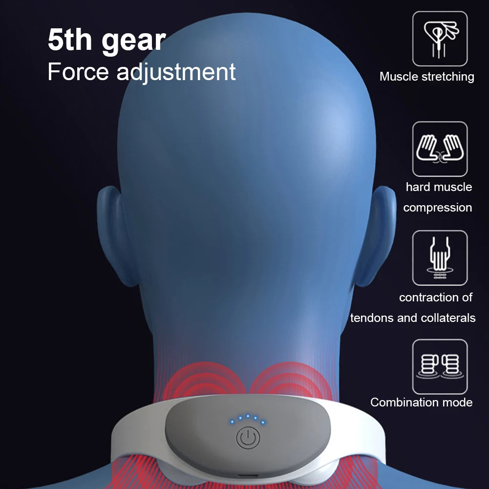 Cervical Massager 5 Gears Adjustment Intelligent Neck Massager Electric Back Neck Shoulder Massager for Relieve Fatigue