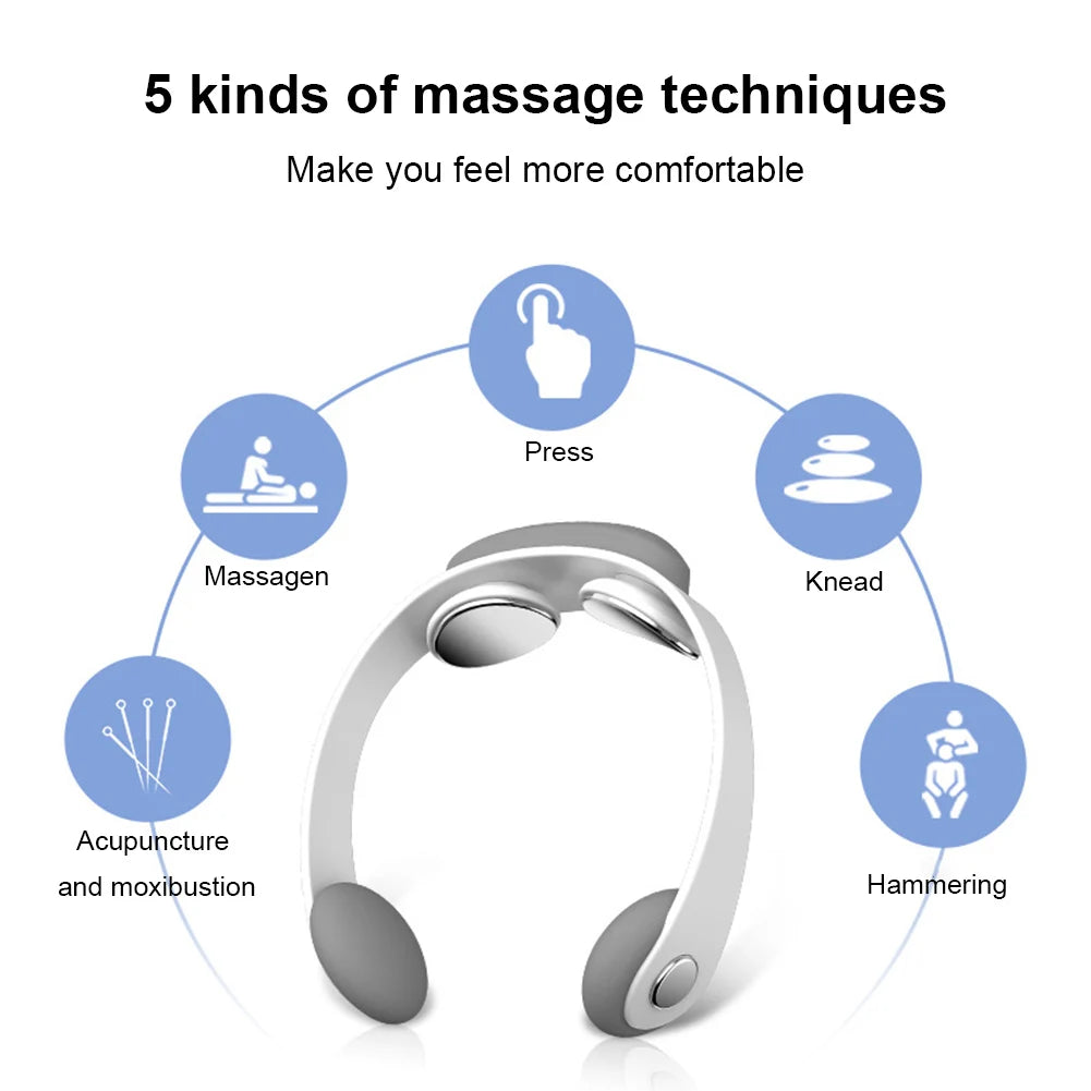 Cervical Massager 5 Gears Adjustment Intelligent Neck Massager Electric Back Neck Shoulder Massager for Relieve Fatigue