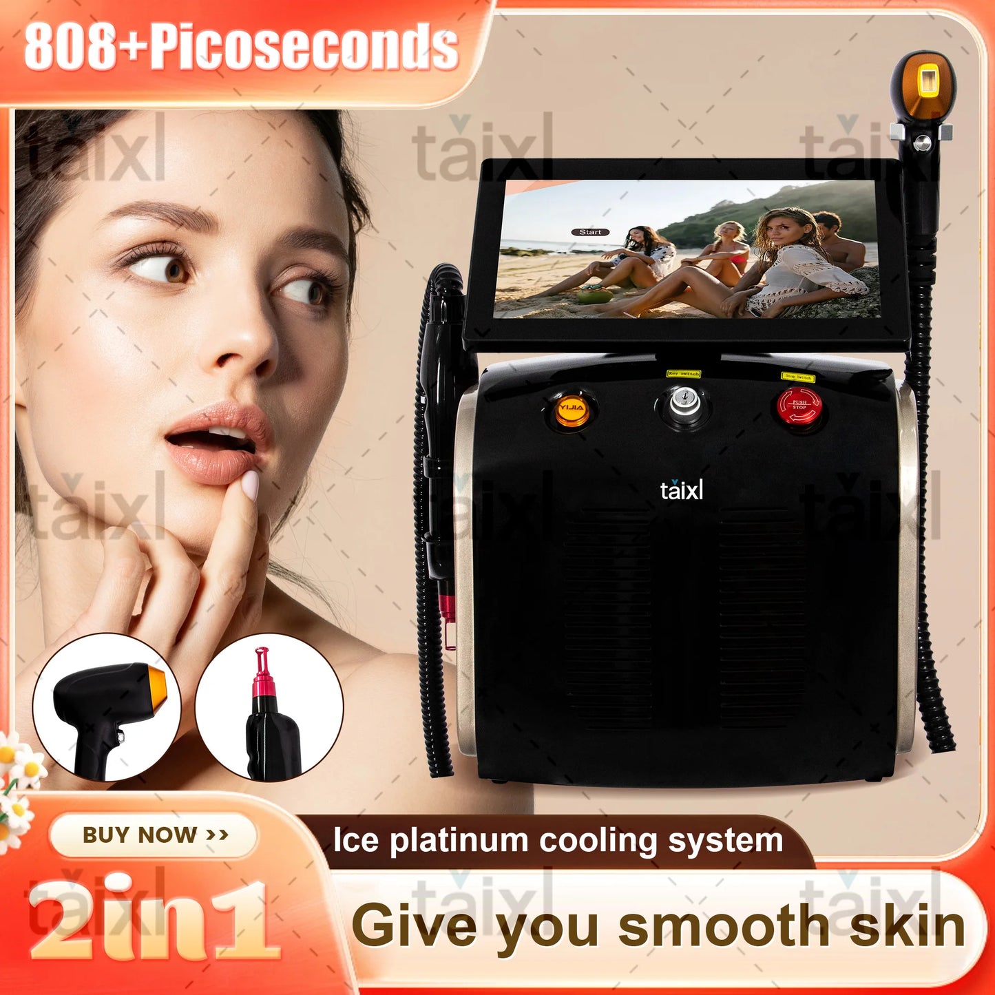 808nm Picoseconds Ice Titanium Diode Hair Removal Machine Removal Stretch Mark Tattoo Peeling Carbon And Pigmentation Salon