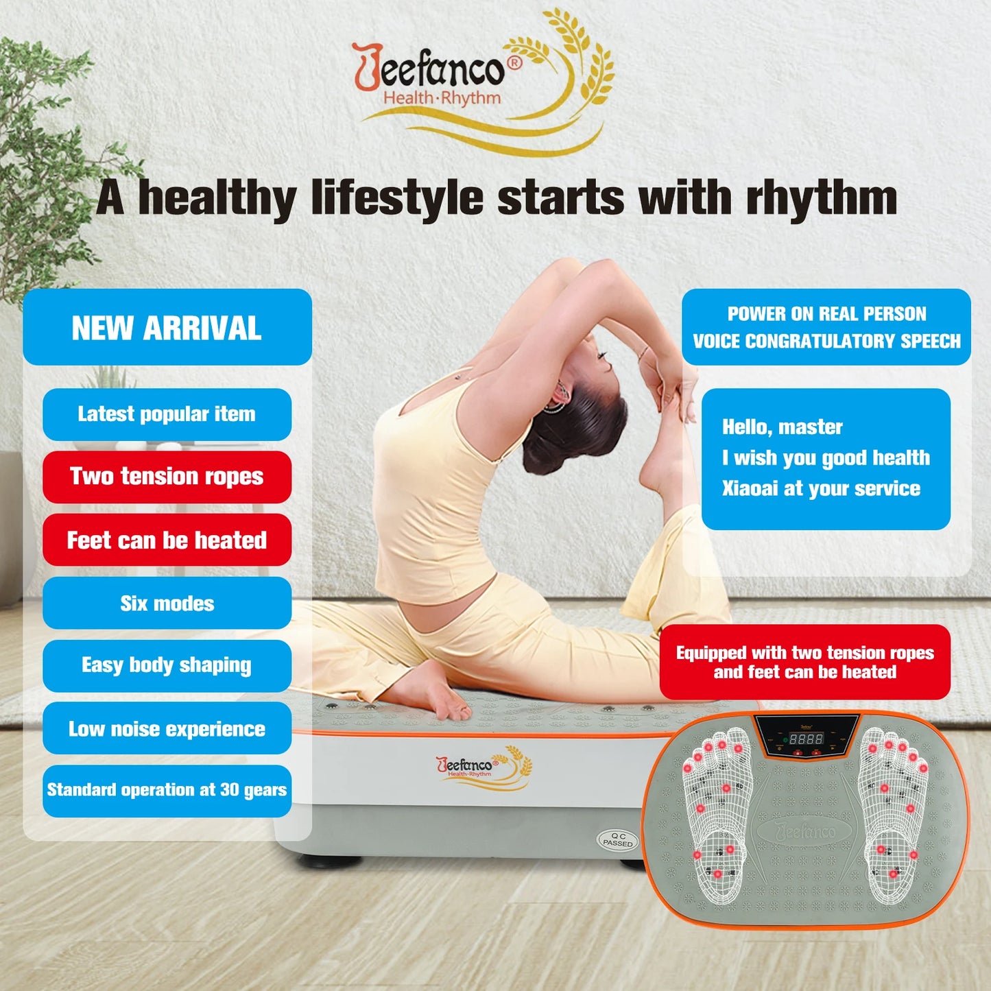Vertical Vibration Plate Seniors & Teens Silicone Surface Magnetic Heating Fitness Home Efficient Resonance Fitness Machine