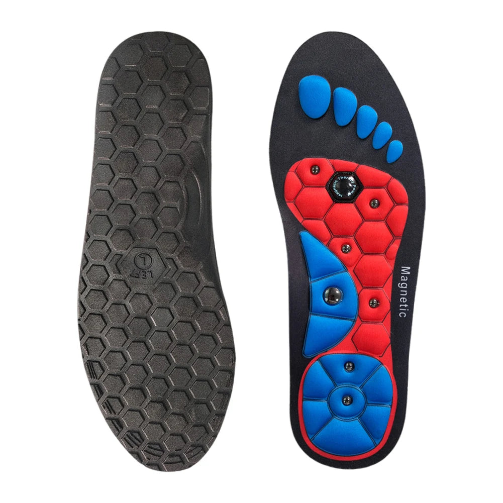 Magnetic Acupressure Shoe Insoles Arch Support and Work Boots Insoles Sweat-Absorbent Acupressure Massage Insoles for Women Men