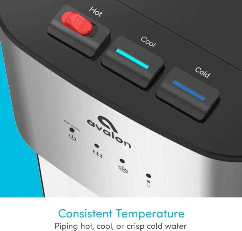 Self Cleaning Bottleless Water Cooler Water Dispenser - 3 Temperature Settings - Hot, Cold & Room Water, Durable Stainles