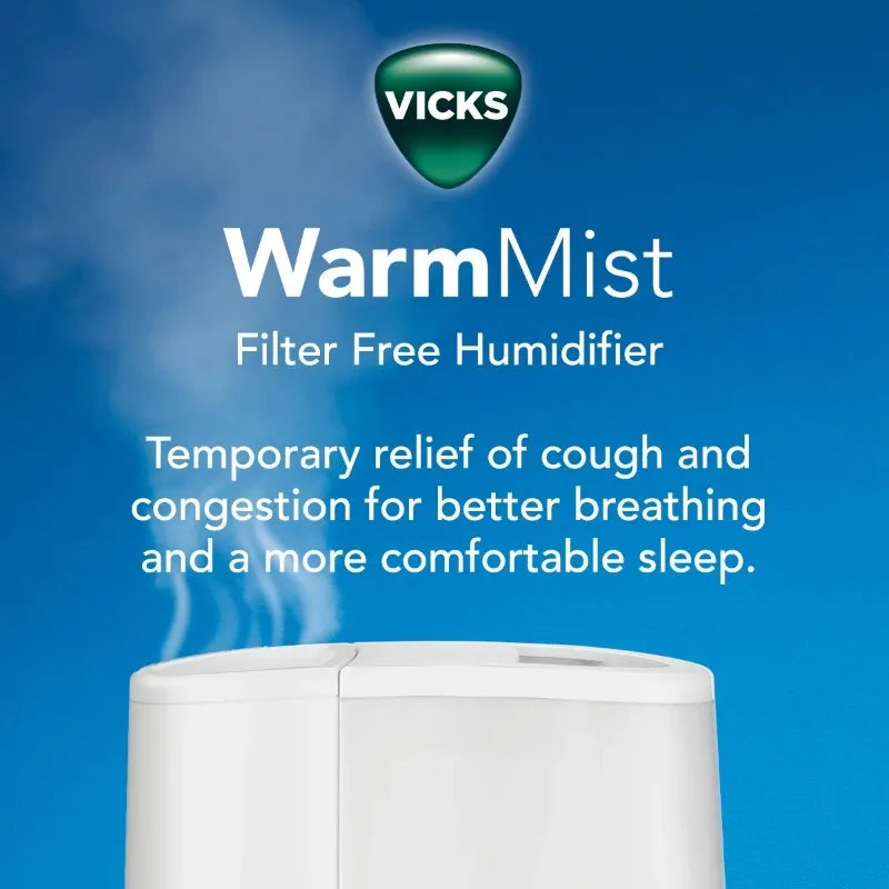 Vicks 1 gal 400 sq ft Warm Moisture Humidifier, White, V750D1V2