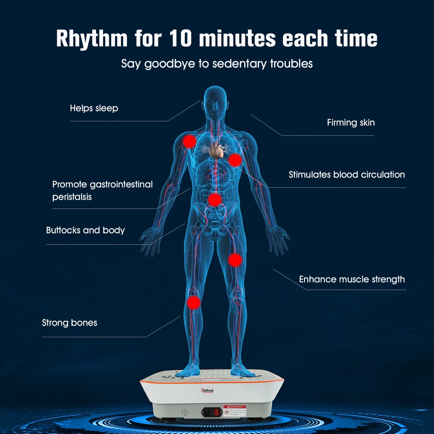 Vertical Vibration Plate Seniors & Teens Silicone Surface Magnetic Heating Fitness Home Efficient Resonance Fitness Machine