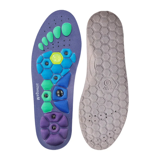 Magnetic Acupressure Shoe Insoles Arch Support and Work Boots Insoles Sweat-Absorbent Acupressure Massage Insoles for Women Men
